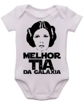 Body Bebê Infantil roupa criança Melhor Tia Titia star wars princesa - Foto 3