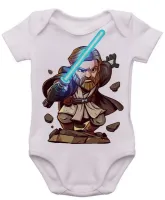 Body Bebê Infantil roupa criança obi wan kenobi jedi star wars - Foto 4