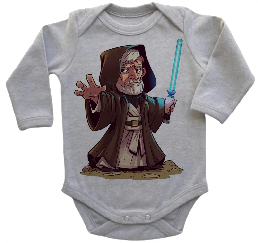 Body Bebê Infantil roupa criança obi wan kenobi velho star wars