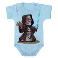 Body Bebê Infantil roupa criança obi wan kenobi velho star wars - Foto 2