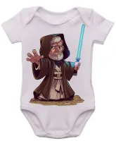 Body Bebê Infantil roupa criança obi wan kenobi velho star wars - Foto 3