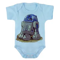 Body Bebê Infantil roupa criança R2 D2 robo star wars antigo - Foto 2