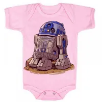 Body Bebê Infantil roupa criança R2 D2 robo star wars antigo - Foto 4