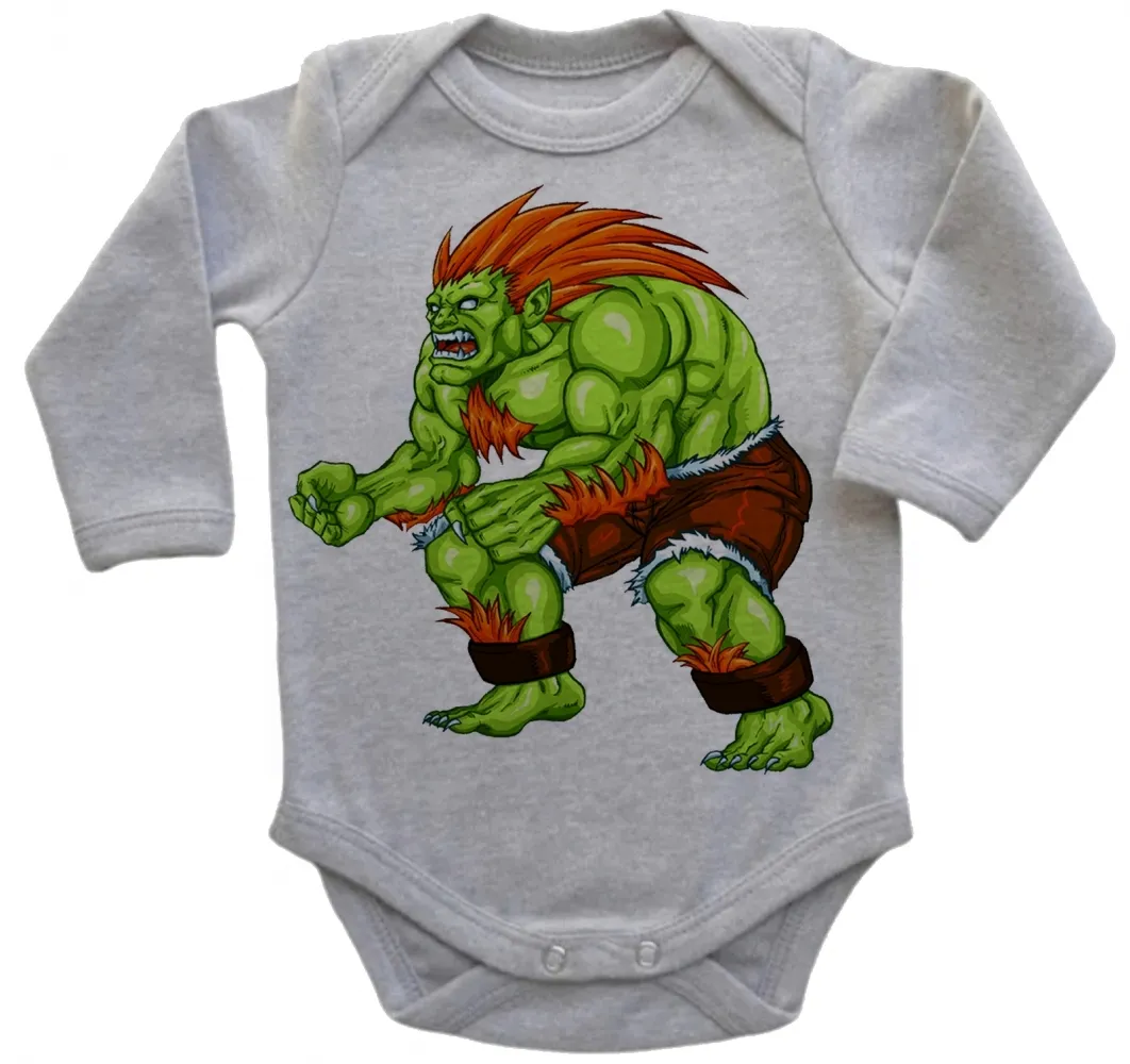 Body Bebê Infantil roupa criança Blanka Street Fighter Brasil