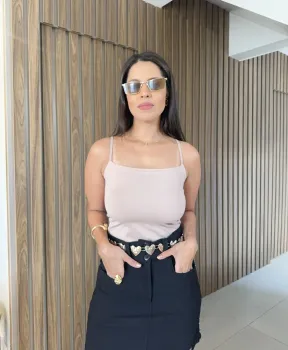 BLUSA BÁSICA SEGUNDA PELE - BEGE/NUDE - Foto 2