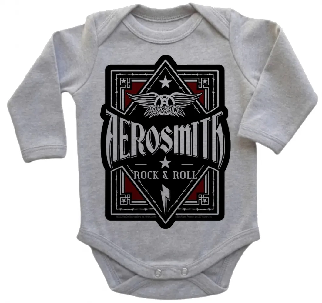 Body Bebê Infantil roupa criança Aerosmith banda rock antiga Imagem