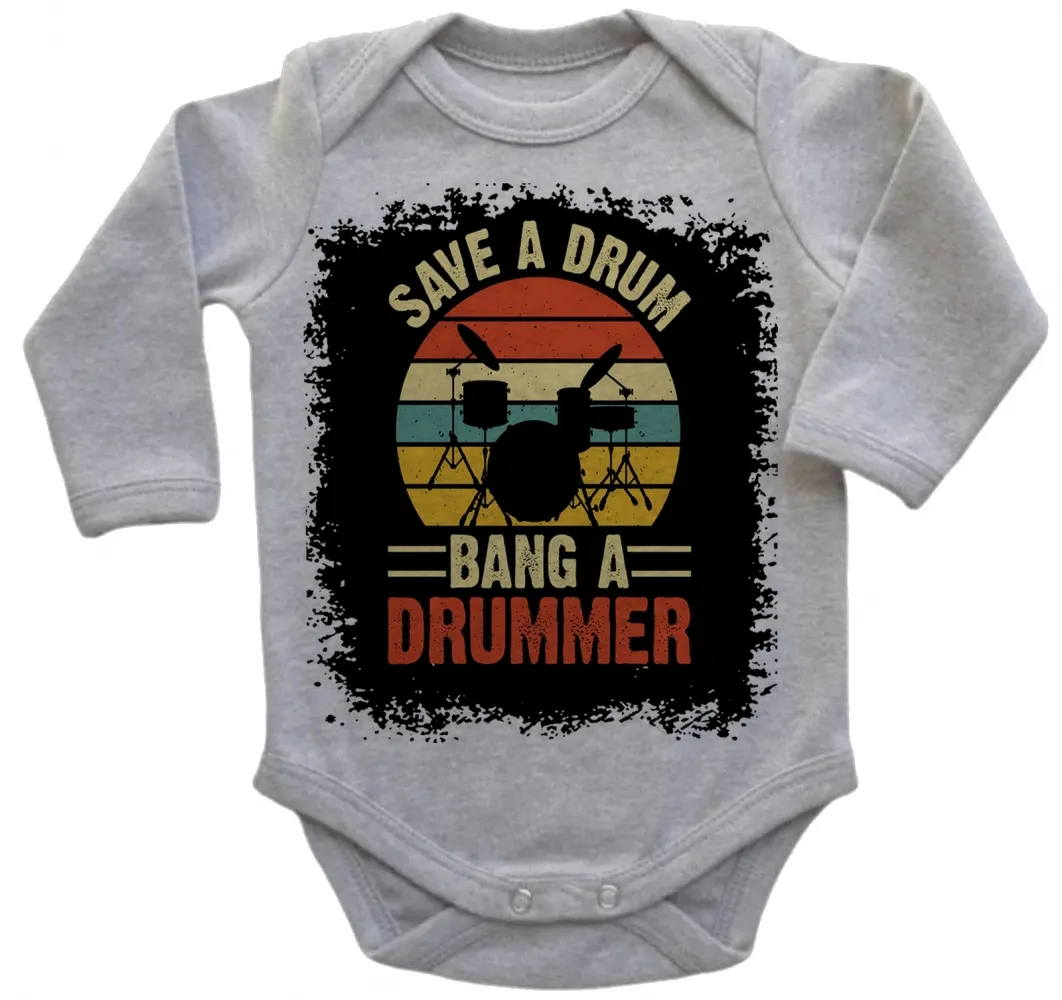 Body Bebê Infantil roupa criança Bateria baterista rock musica