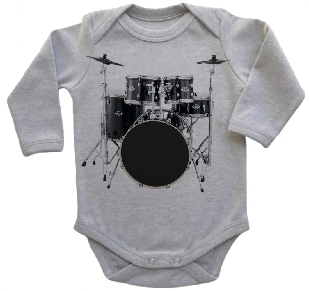 Body Bebê Infantil roupa criança Bateria rock musica banda