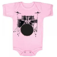 Body Bebê Infantil roupa criança Bateria rock musica banda - Foto 3