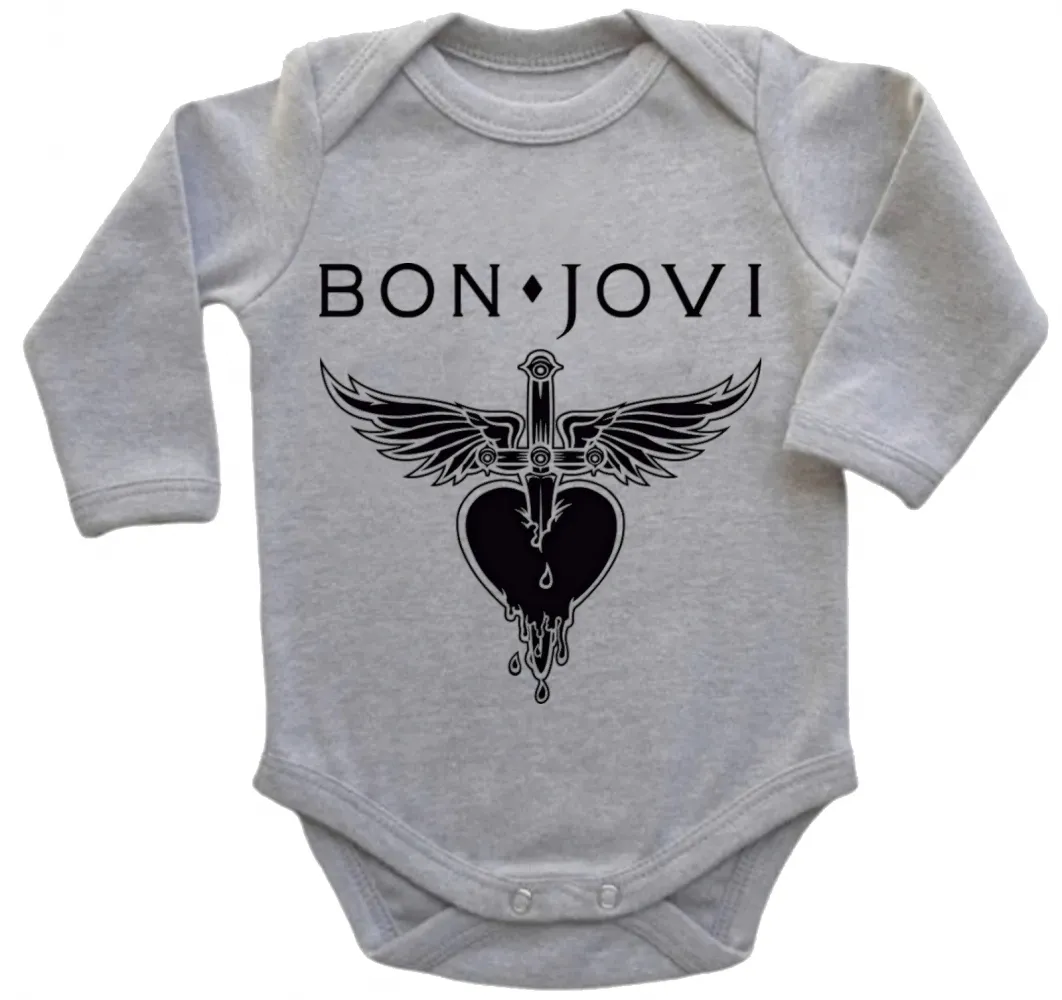 Body Bebê Infantil roupa criança Bon Jovi banda rock antiga Imagem