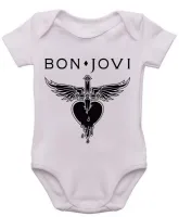 Body Bebê Infantil roupa criança Bon Jovi banda rock antiga - Foto 3