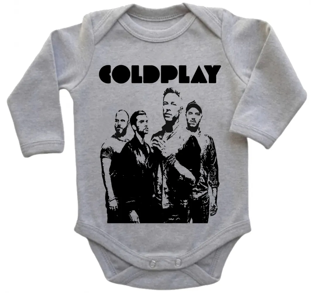 Body Bebê Infantil roupa criança Coldplay banda rock antiga Imagem