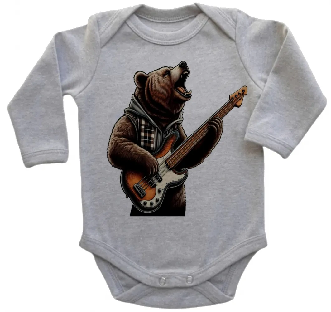 Body Bebê Infantil roupa criança contra baixo urso rock bear