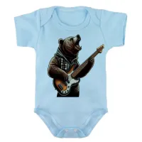 Body Bebê Infantil roupa criança contra baixo urso rock bear - Foto 2