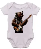 Body Bebê Infantil roupa criança contra baixo urso rock bear - Foto 3