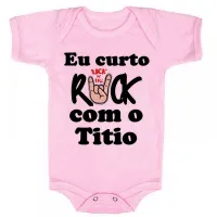 Body Bebê Infantil roupa criança Eu curto rock com tio Titio - Foto 4
