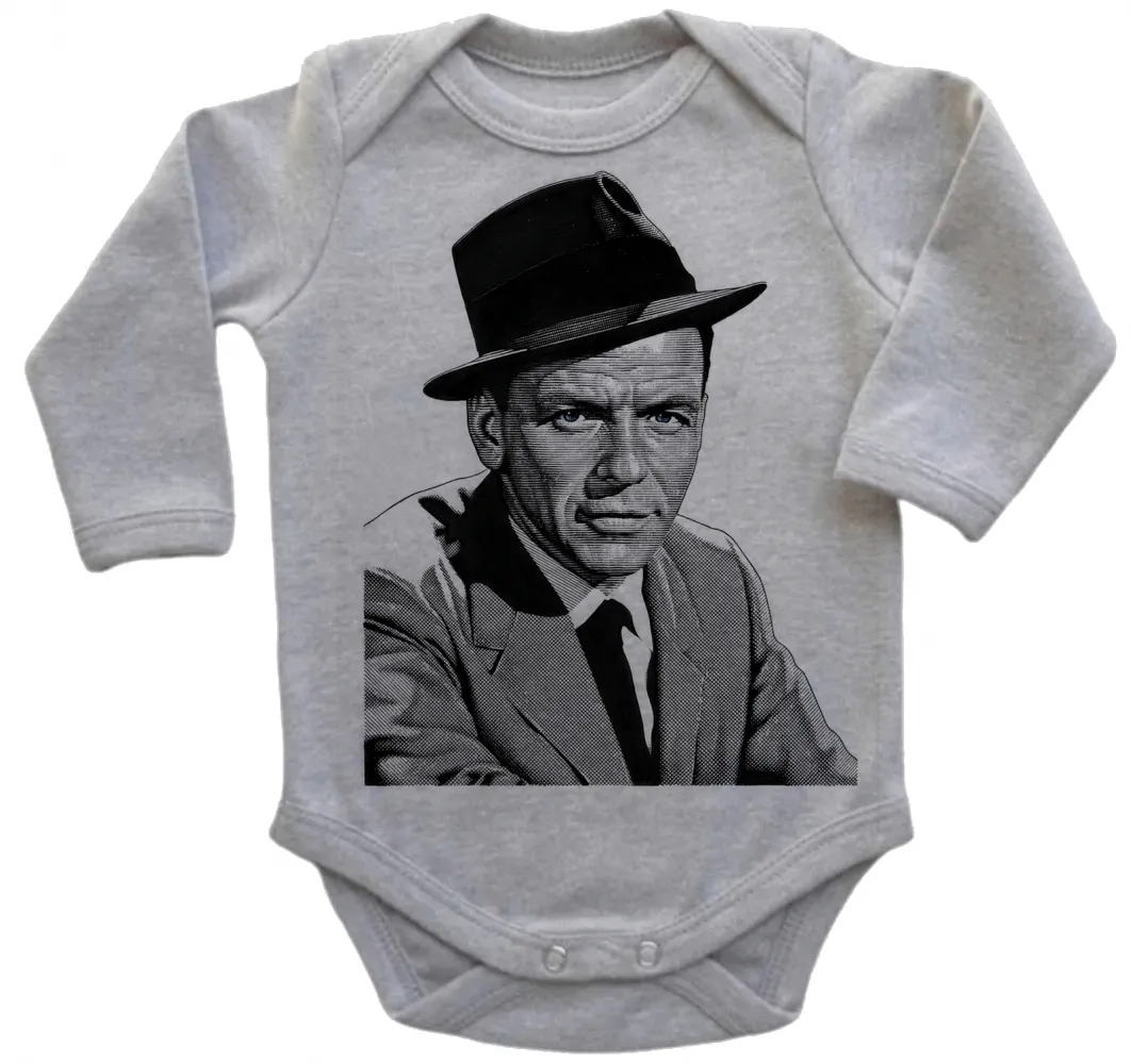 Body Bebê Infantil roupa criança frank Sinatra cantor chapeu