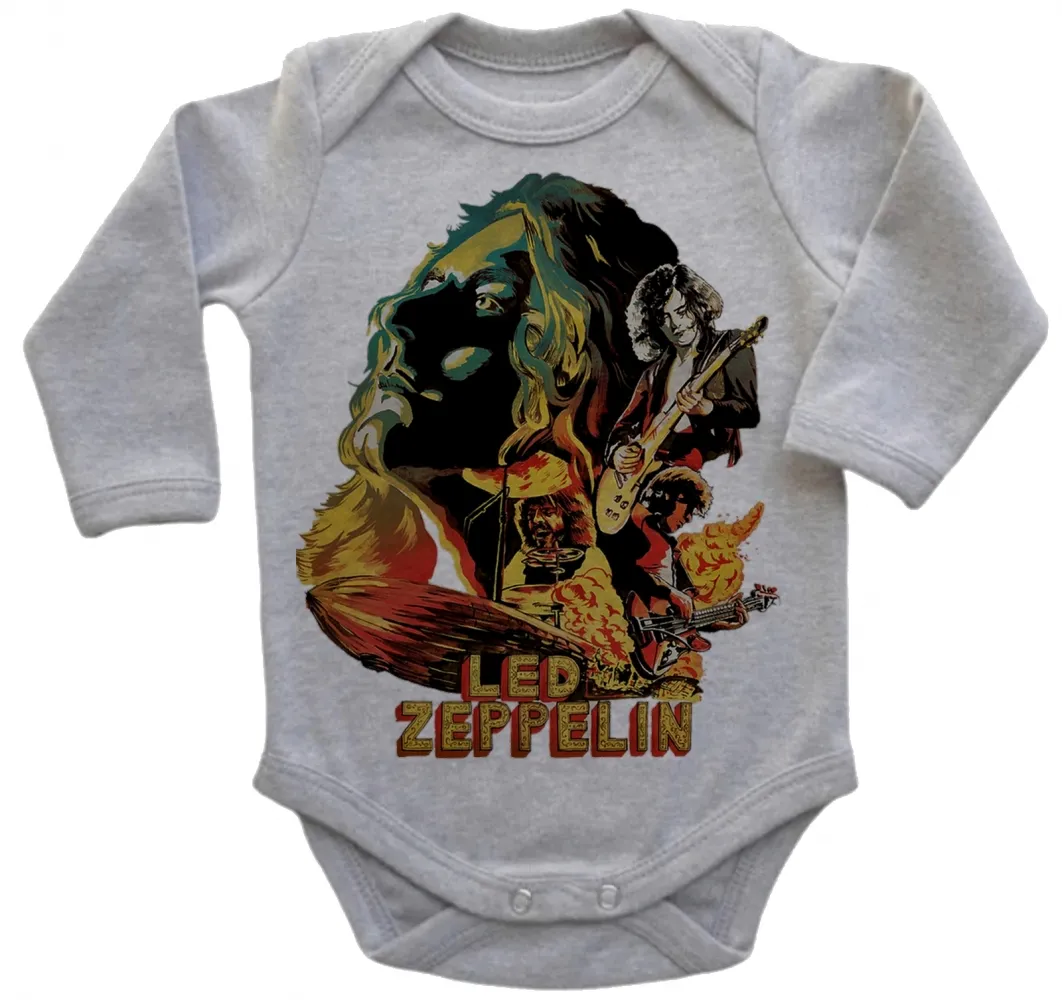 Body Bebê Infantil roupa criança led zeppelin banda rock antiga
