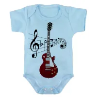 Body Bebê Infantil roupa criança Guitarra contra baixo musica - Foto 2