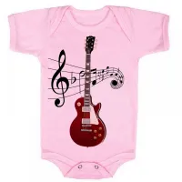Body Bebê Infantil roupa criança Guitarra contra baixo musica - Foto 3