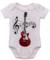 Body Bebê Infantil roupa criança Guitarra contra baixo musica - Foto 4