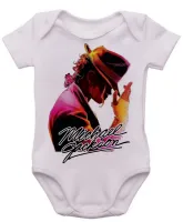 Body Bebê Infantil roupa criança Michael Jackson Chapéu Pop - Foto 3