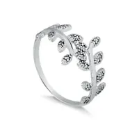 Anel de prata folhas -  271357