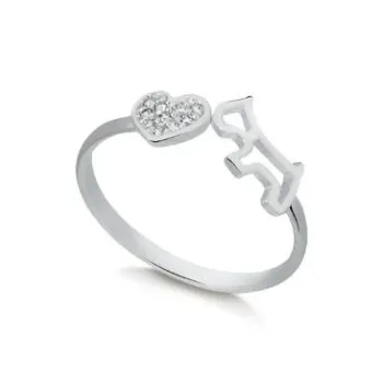 Anel de prata  pet coração -  271364