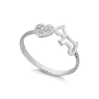 Anel de prata  pet coração -  271364