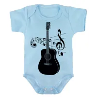 Body Bebê Infantil roupa criança Violão musica musico artista - Foto 2