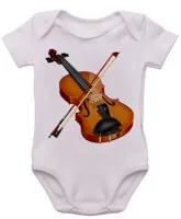 Body Bebê Infantil roupa criança Violino musica classica instrumento - Foto 3