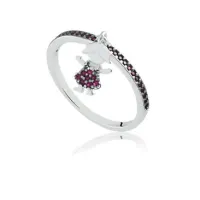 Anel prata 950 com bonequinha  - 270872