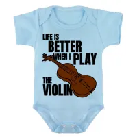 Body Bebê Infantil roupa criança Violino musico musica - Foto 2