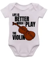 Body Bebê Infantil roupa criança Violino musico musica - Foto 3