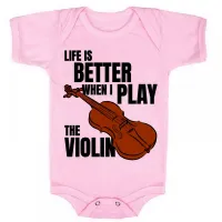 Body Bebê Infantil roupa criança Violino musico musica - Foto 4