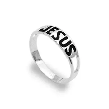 Anel de prata alta 925 JESUS - 270570