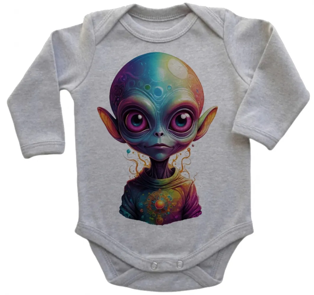 Body Bebê Infantil roupa criança Alien et ovni colorido varginha Imagem