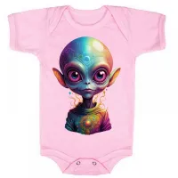 Body Bebê Infantil roupa criança Alien et ovni colorido varginha - Foto 4