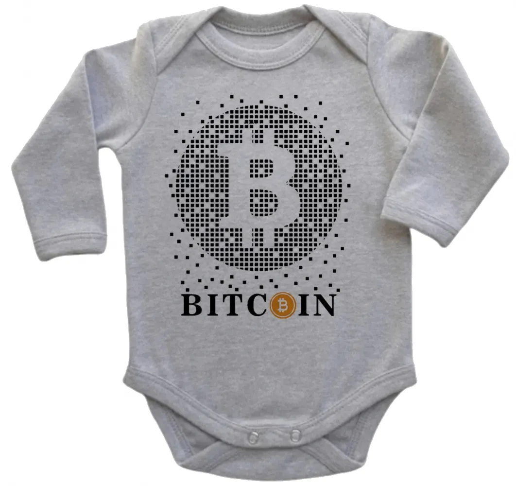 Body Bebê Infantil roupa criança Bitcoin satoshi nakamoto Imagem