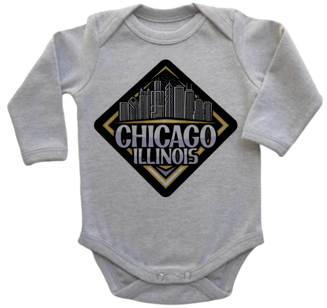 Body Bebê Infantil roupa criança Chicago illinois Lembrança