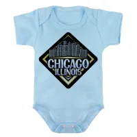 Body Bebê Infantil roupa criança Chicago illinois Lembrança - Foto 2