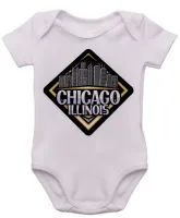 Body Bebê Infantil roupa criança Chicago illinois Lembrança - Foto 3