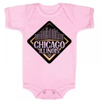 Body Bebê Infantil roupa criança Chicago illinois Lembrança - Foto 4