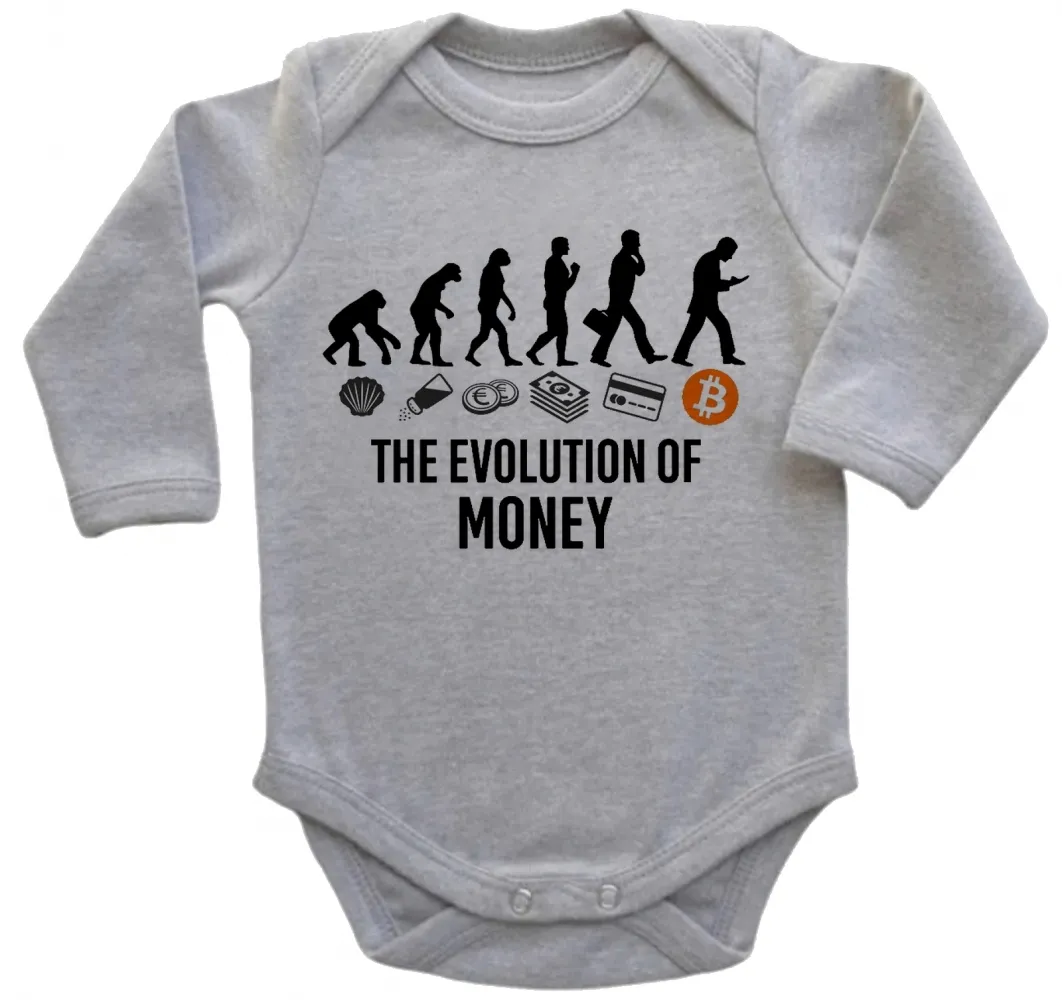 Body Bebê Infantil roupa criança Evolução Humana Bitcoin