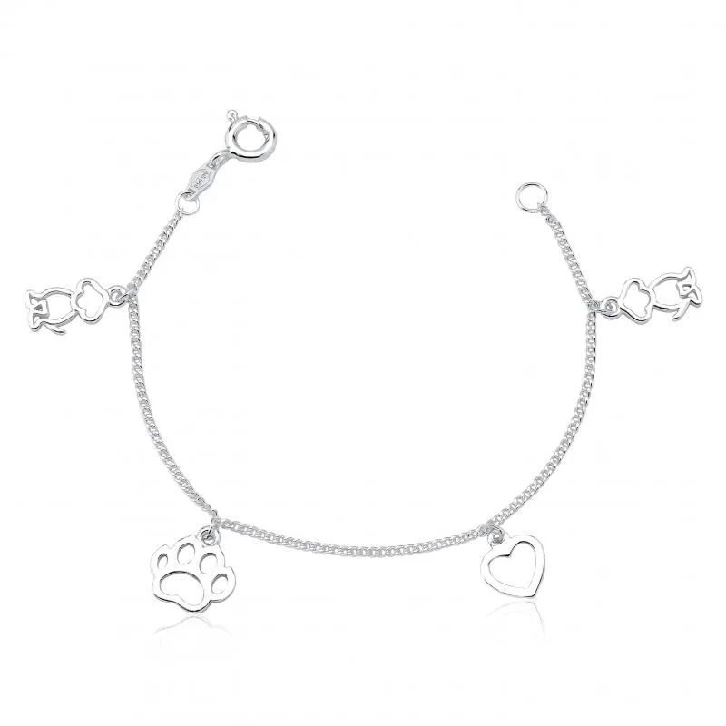 Pulseira de prata  adoro dog - 242026