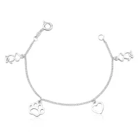 Pulseira de prata  adoro dog - 242026