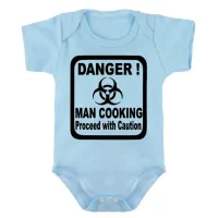 Body Bebê Infantil roupa criança Homem cozinha cozinheiro perigo - Foto 2