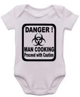 Body Bebê Infantil roupa criança Homem cozinha cozinheiro perigo - Foto 3