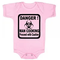 Body Bebê Infantil roupa criança Homem cozinha cozinheiro perigo - Foto 4