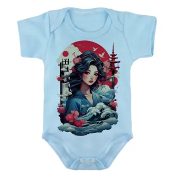 Body Bebê Infantil roupa criança Japonesa Japão gueixa mulher artista - Foto 2